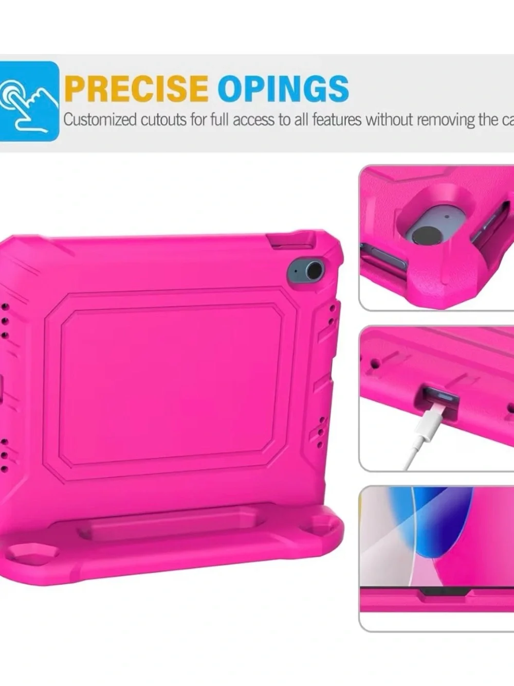 Avawo Kids Shock Proof, Protective Case  iPad 10/11 Gen, Screen Cover, Rose NEW